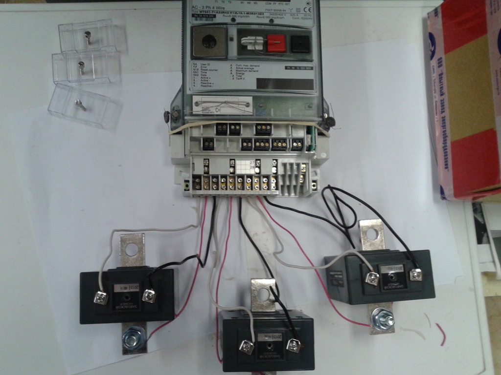 Схема подключения трехфазного счетчика электроэнергии через измерительные трансформаторы